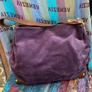 Michael Kors purple suede Joplin bag